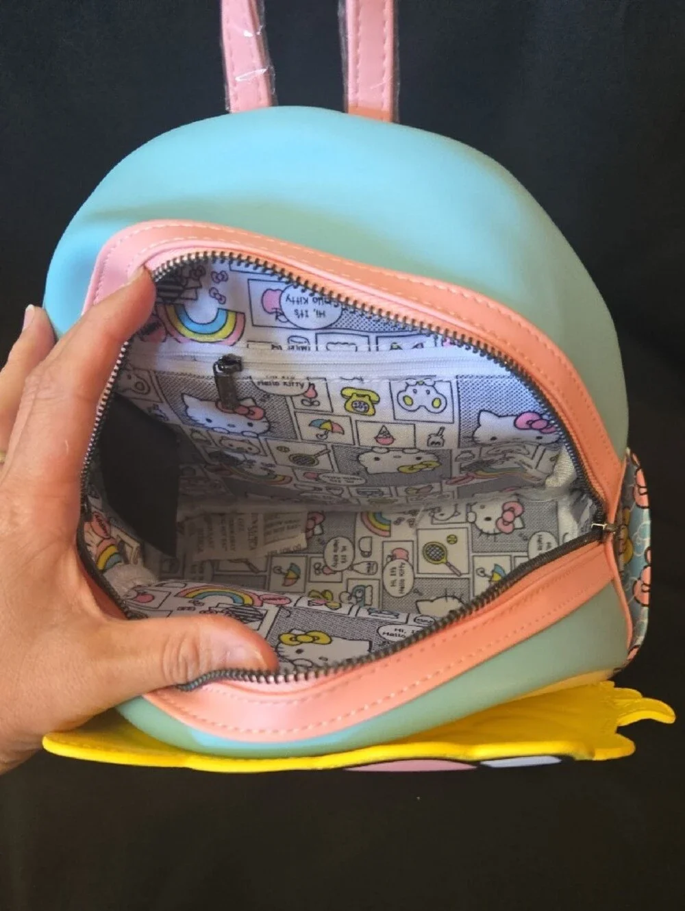 New Hello Kitty Loungefly Mini Backpack in Pink, Yellow & Blue